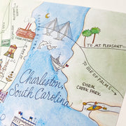 Charleston, South Carolina Map Art Print