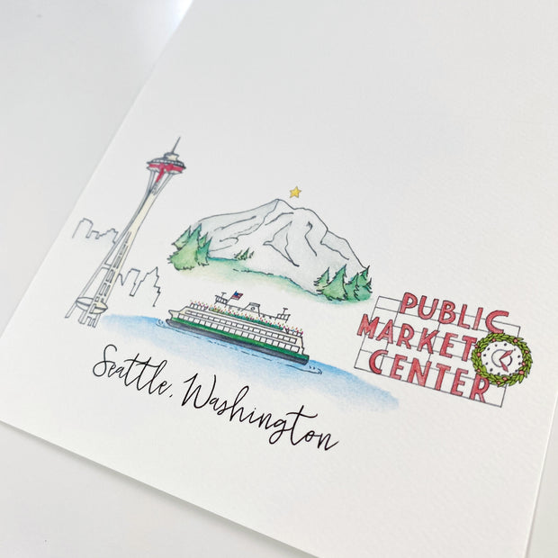 Seattle, Washington Holiday Greeting Card