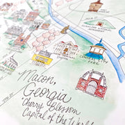 Macon, Georgia Map Art Print