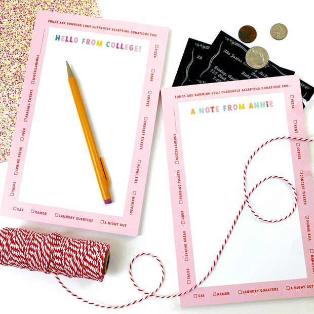 College Funds Personalized Notepads