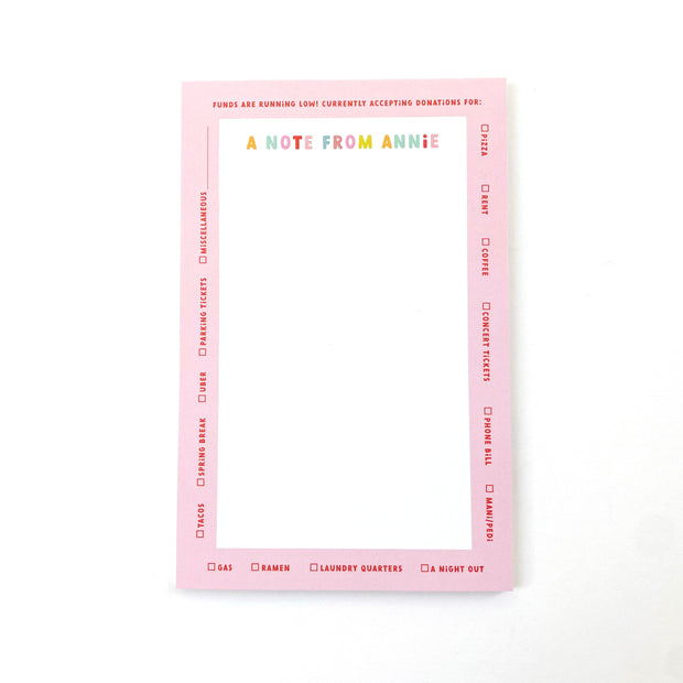 College Funds Personalized Notepads