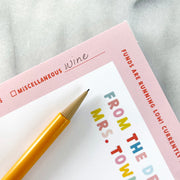 Teacher Funds Personalized Notepad