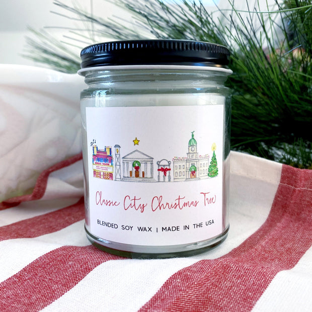 Classic City Christmas Tree Candle