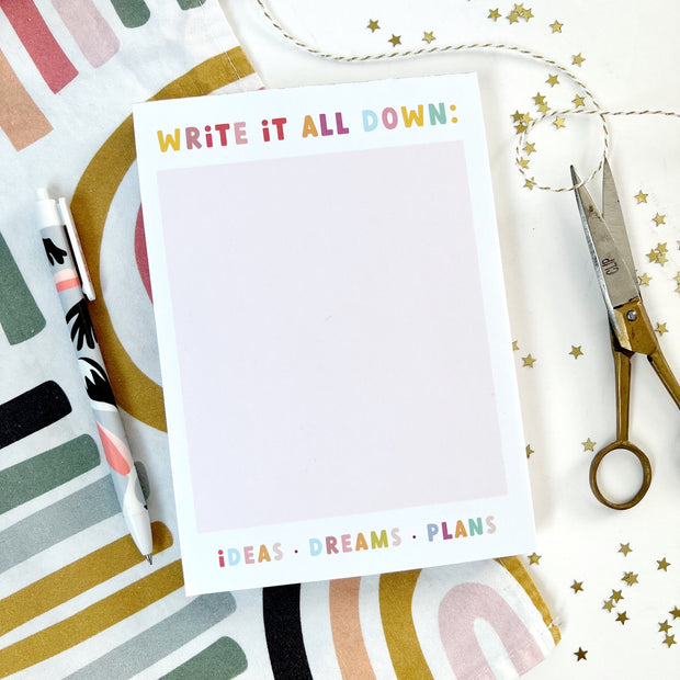 Write it All Down Memo Notepad