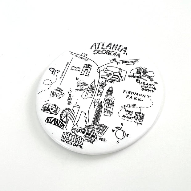 Atlanta, Georgia Map Magnets