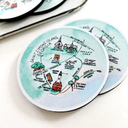 Saint Simons Island Neoprene Coaster Set