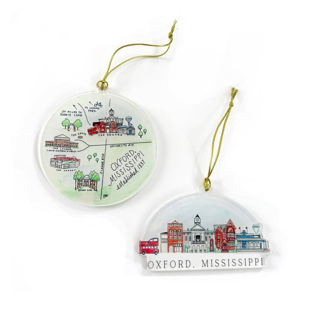 Oxford, Mississippi Acrylic Ornaments