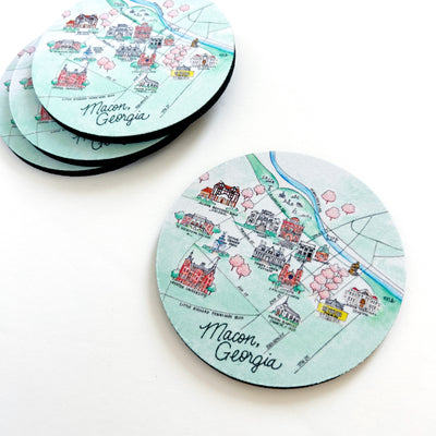 Macon, Georgia Neoprene Coaster Set