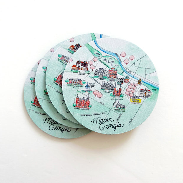 Macon, Georgia Neoprene Coaster Set