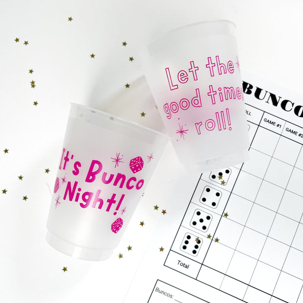 Bunco Night Frosted Cups