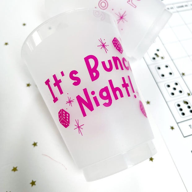Bunco Night Frosted Cups