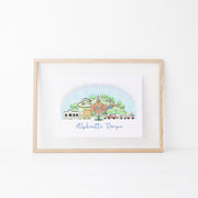 Alpharetta, Georgia Skyline Art Print