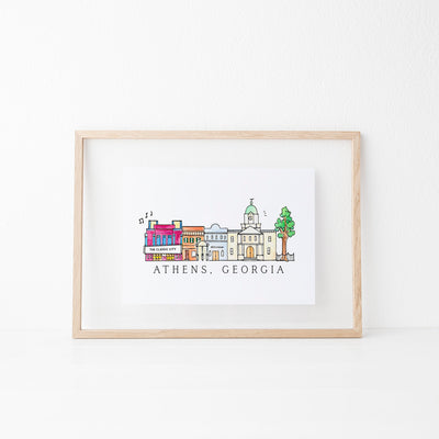 Athens, Georgia Skyline Art Print