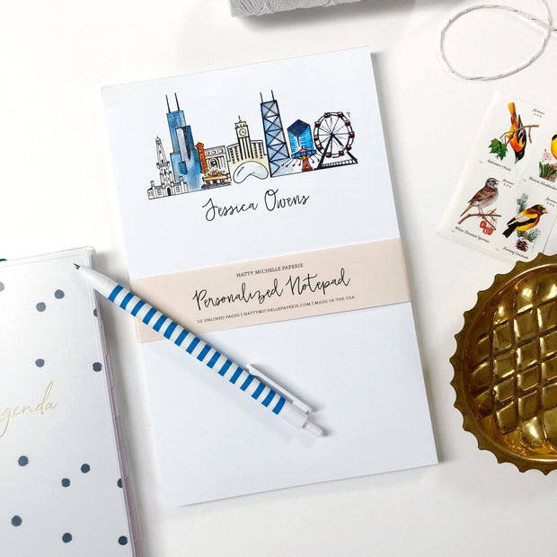 *Available in a Variety of Skylines* Personalized Notepads