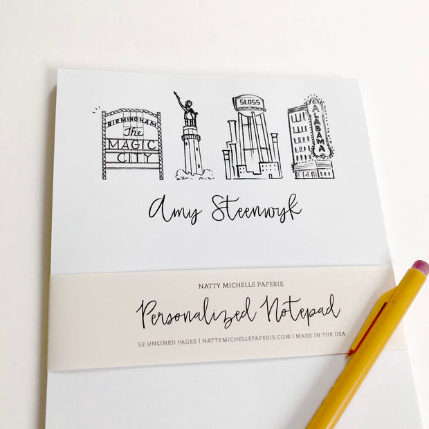 *Available in a Variety of Skylines* Personalized Notepads