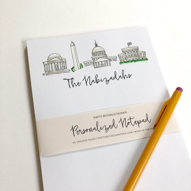 *Available in a Variety of Skylines* Personalized Notepads