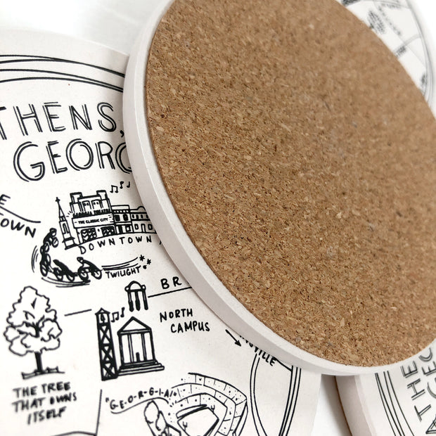 Athens Map Ceramic Coasters