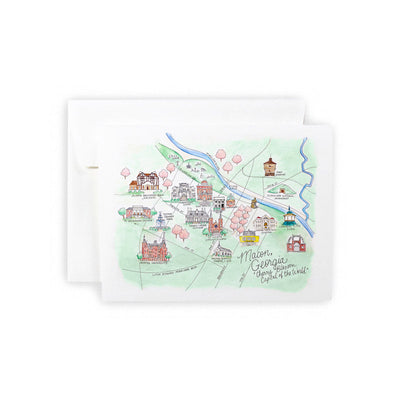 Macon, Georgia Map Greeting Card