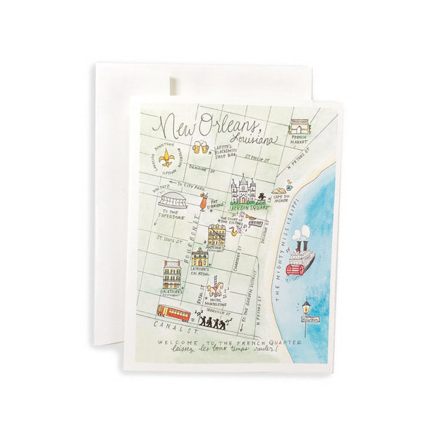 New Orleans, Louisiana Map Greeting Card
