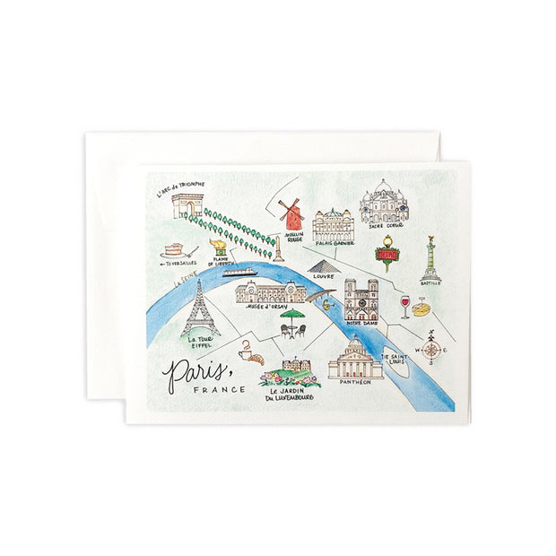 Paris Map Greeting Card