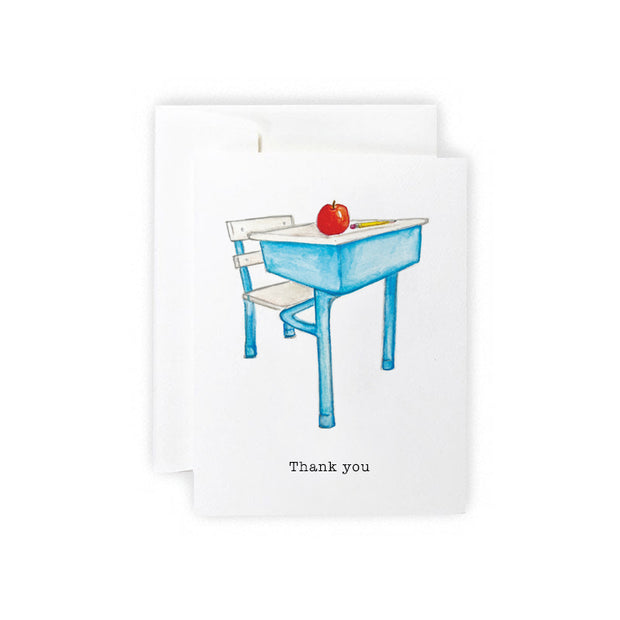 School Desk Thank You Greeting Card