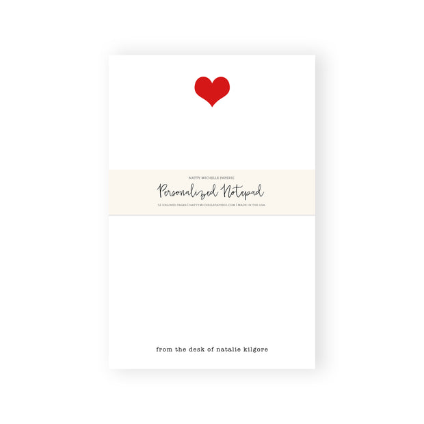 Heart Personalized Notepad