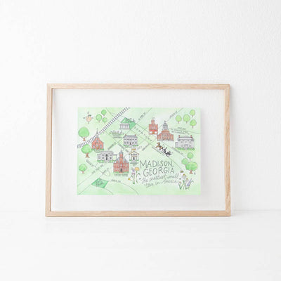 Madison, Georgia Map Art Print