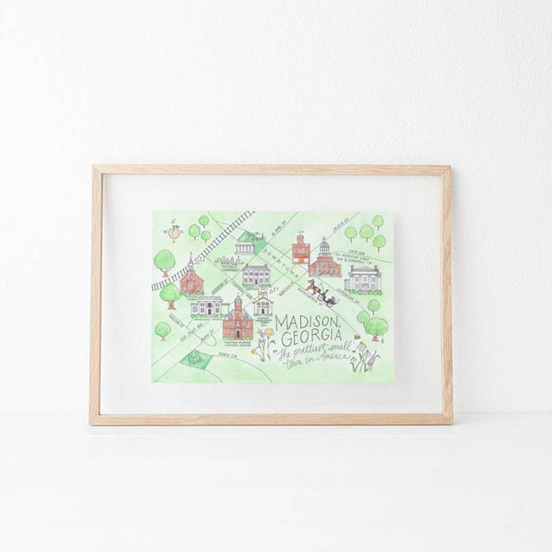 Madison, Georgia Map Art Print