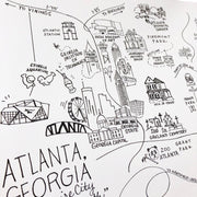 Atlanta, Georgia Pen & Ink Map Art Print