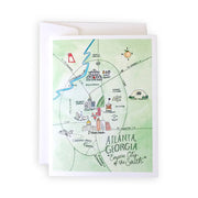 Atlanta, Georgia Map Greeting Card