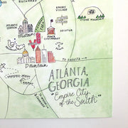 Atlanta, Georgia Map Art Print