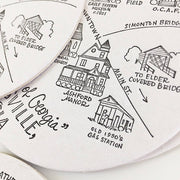 Watkinsville, Georgia Map Letterpress Coasters