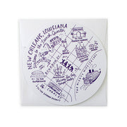 New Orleans French Quarter Round Card and Envelope