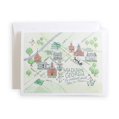 Madison, Georgia Map Greeting Card