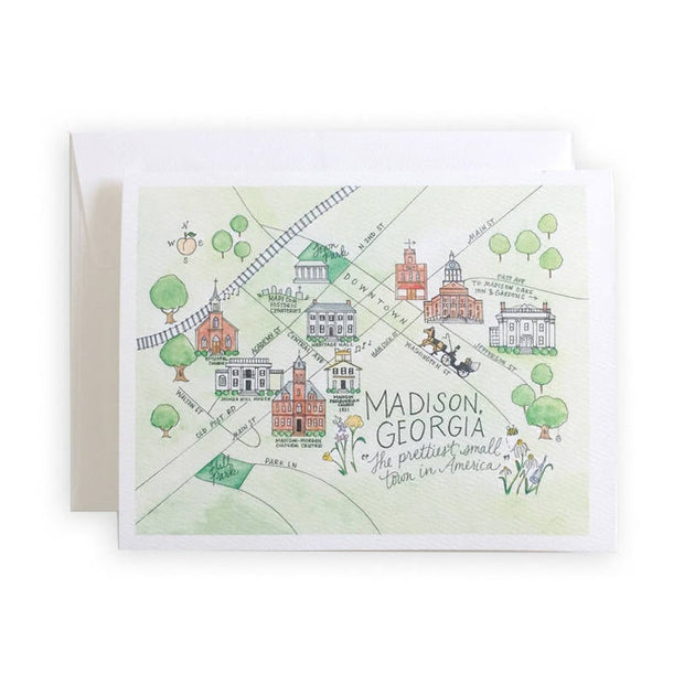 Madison, Georgia Map Greeting Card