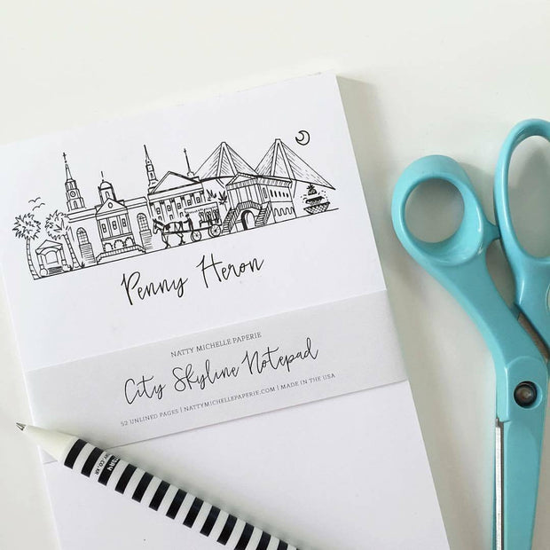 *Available in a Variety of Skylines* Personalized Notepads