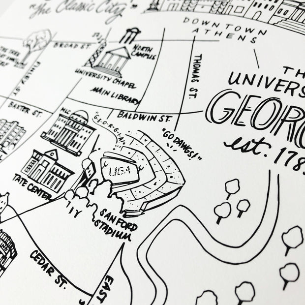 University of Georgia Map Greeting Card