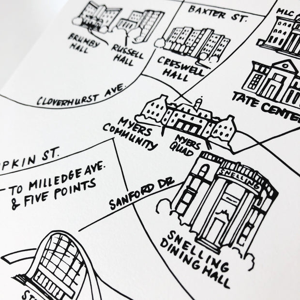 University of Georgia Map Greeting Card