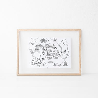 Athens, Georgia Pen and Ink Map