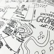University of Georgia Map Art Print