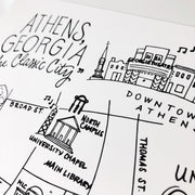 University of Georgia Map Art Print