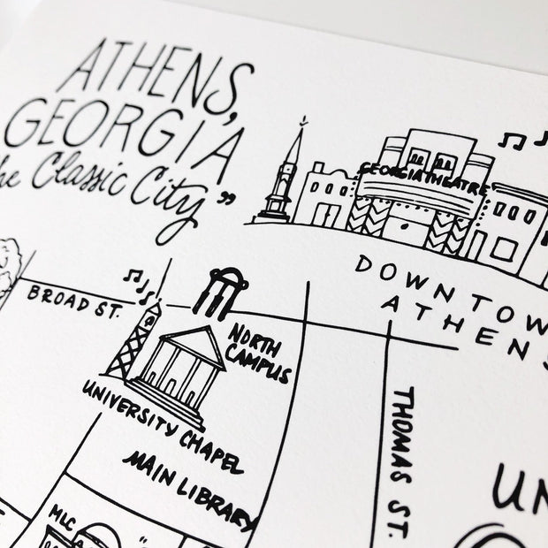 University of Georgia Map Art Print