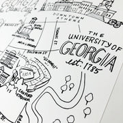 University of Georgia Map Art Print