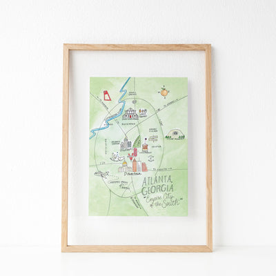 Atlanta, Georgia Map Art Print