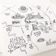 Athens Pen & Ink Map Greeting Card