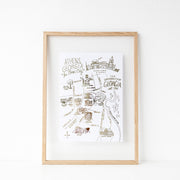 University of Georgia Gold Foil Map Art Print