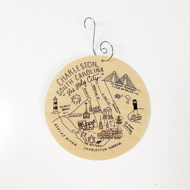Charleston, South Carolina Birch Ornament