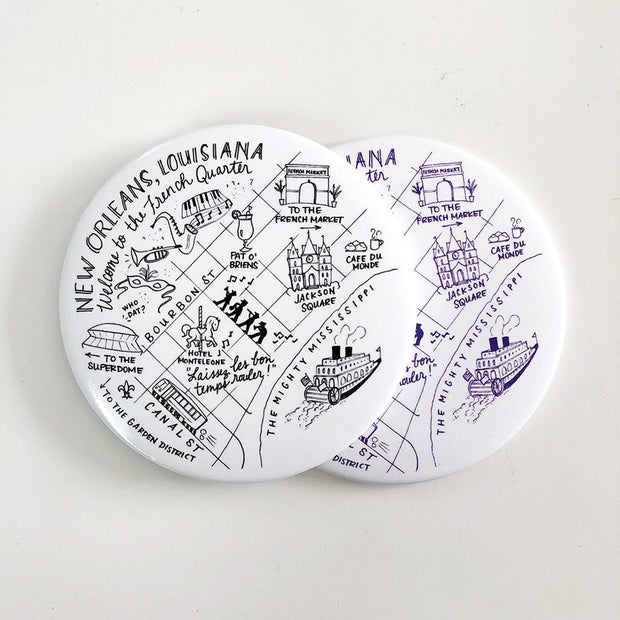 New Orleans, Louisiana Map Magnets