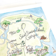 Saint Simons Island Map Greeting Card