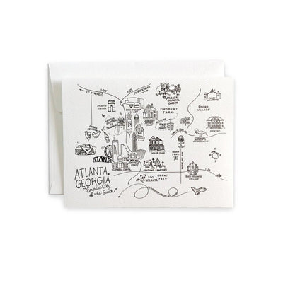 Atlanta Pen and Ink Map Greeting Card